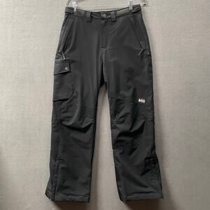 REI Co Op Big Kids Fleece Lined Snow Pants No Size 30" Waist Black Skiing Warm